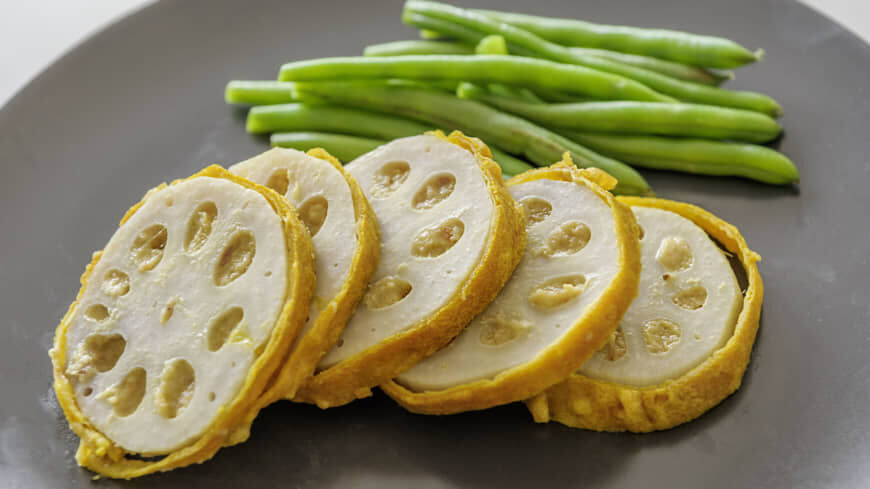 Mustard-miso-stuffed lotus root: Crunchy, with a distinctive bite | The Japan Times