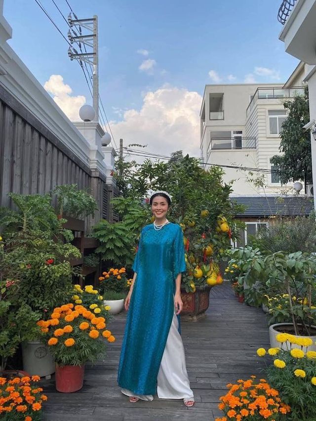 Tăng Thanh Hà diện áo dài