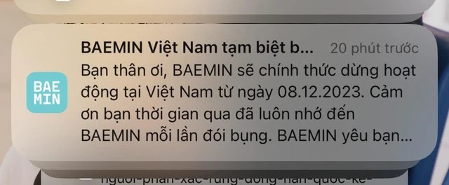 ứng dụng giao đồ ăn Baemin