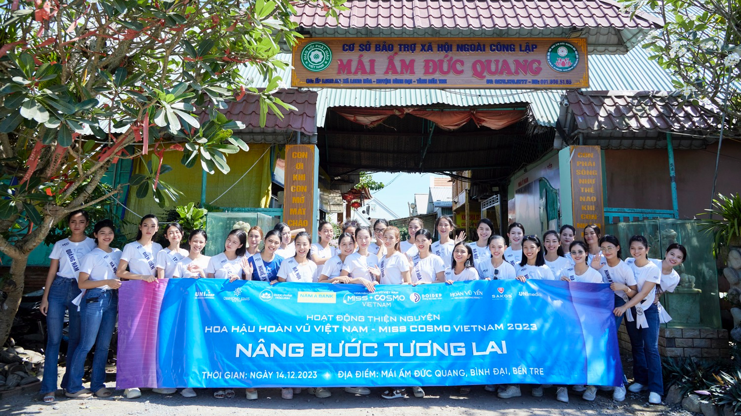 Hoàng Nhung Miss Cosmo Vietnam 2023 tại Mái ấm Đức Quang, Bến Tre