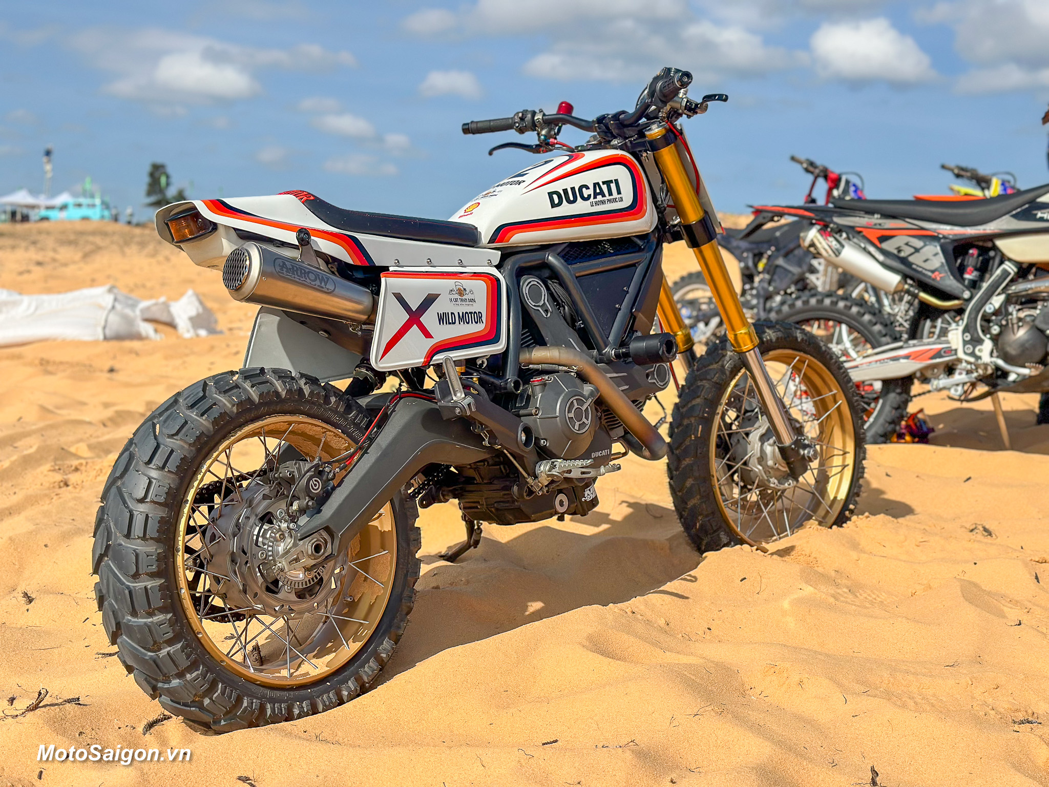 Chất chơi Ducati Scrambler độ Dirt Track tranh tài tại HTV Challenge 2023