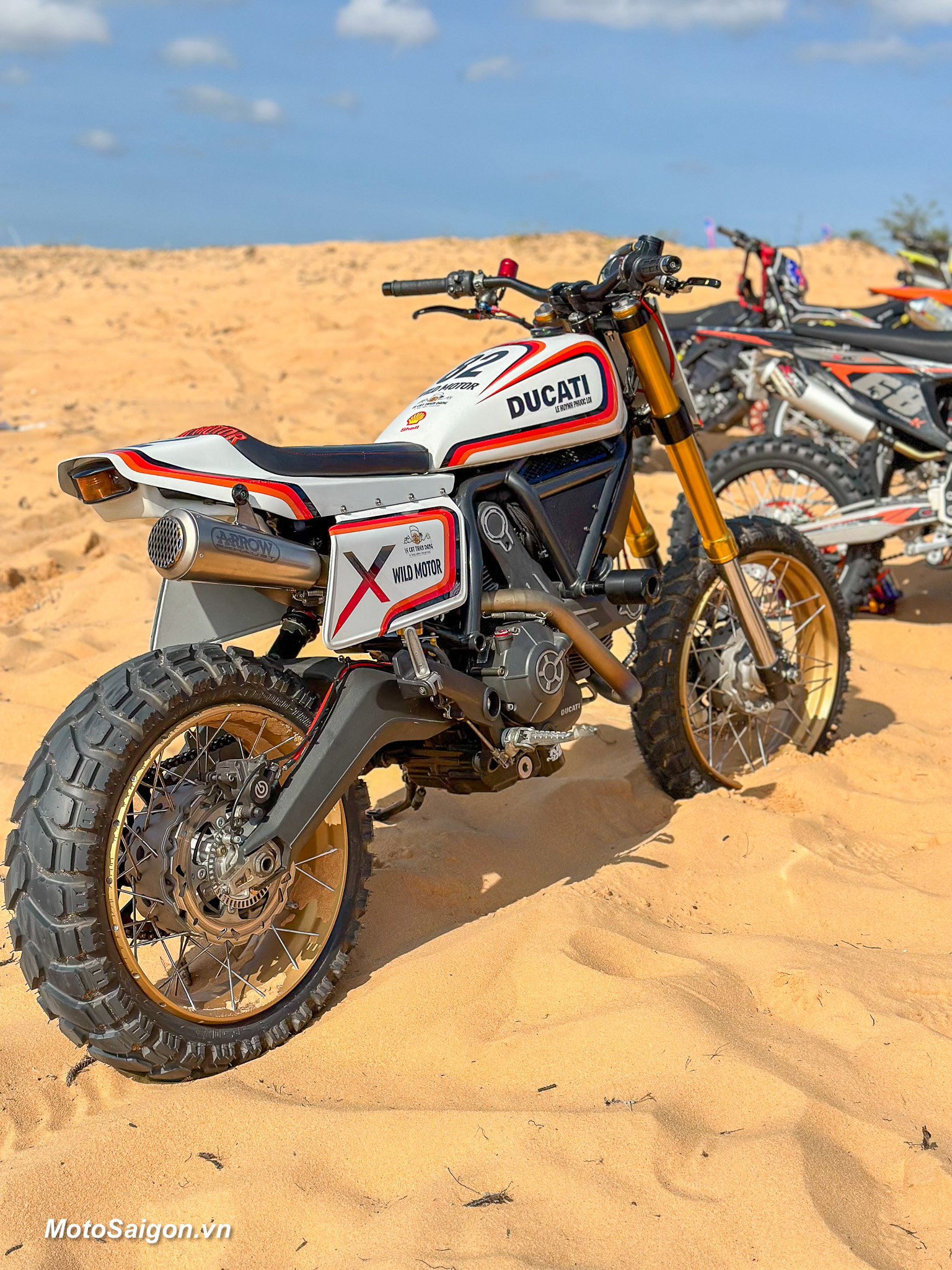 Chất chơi Ducati Scrambler độ Dirt Track tranh tài tại HTV Challenge 2023