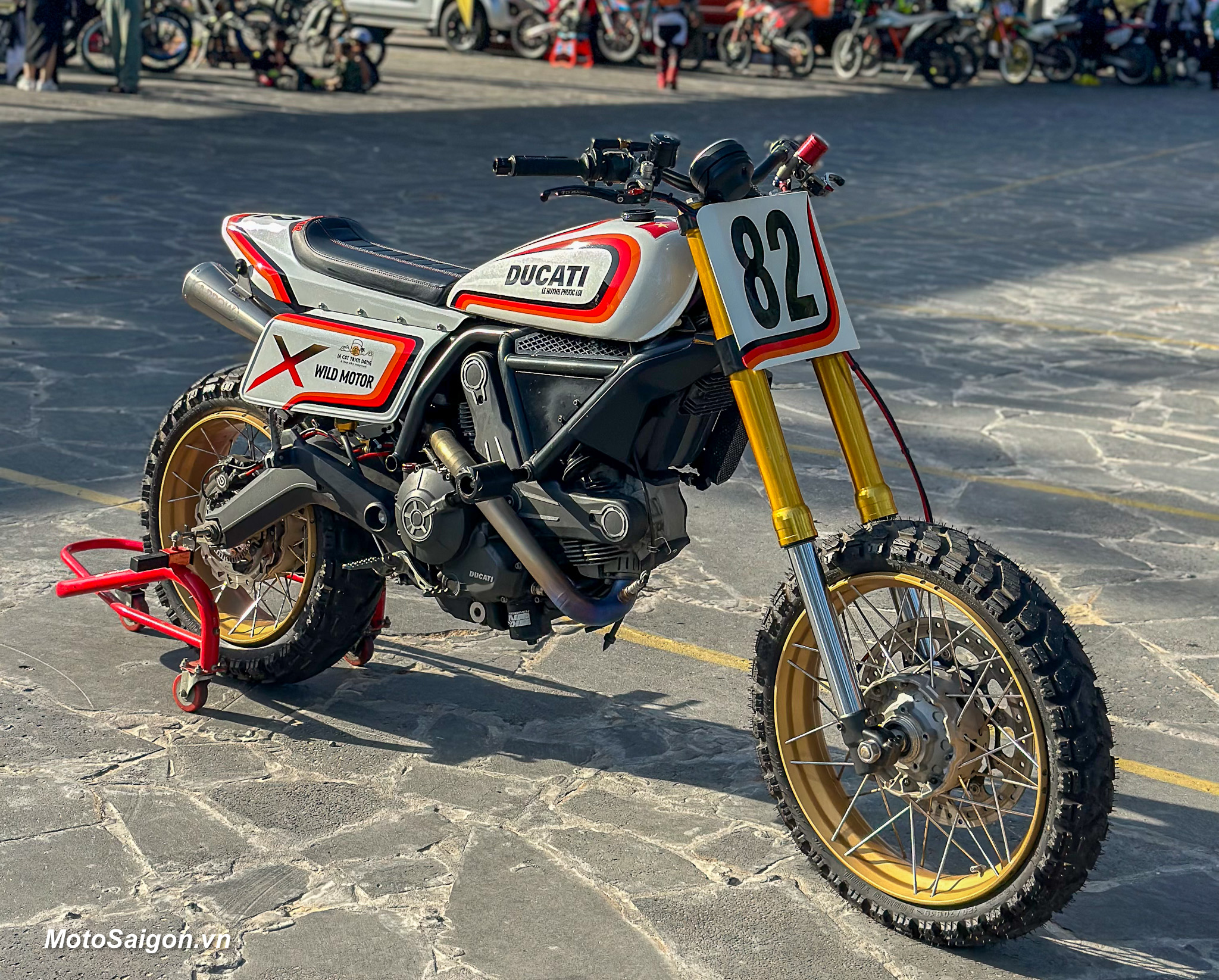 Chất chơi Ducati Scrambler độ Dirt Track tranh tài tại HTV Challenge 2023