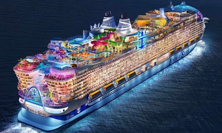 Hoàn thiện siêu du thuyền Icon of the Seas lớn nhất thế giới