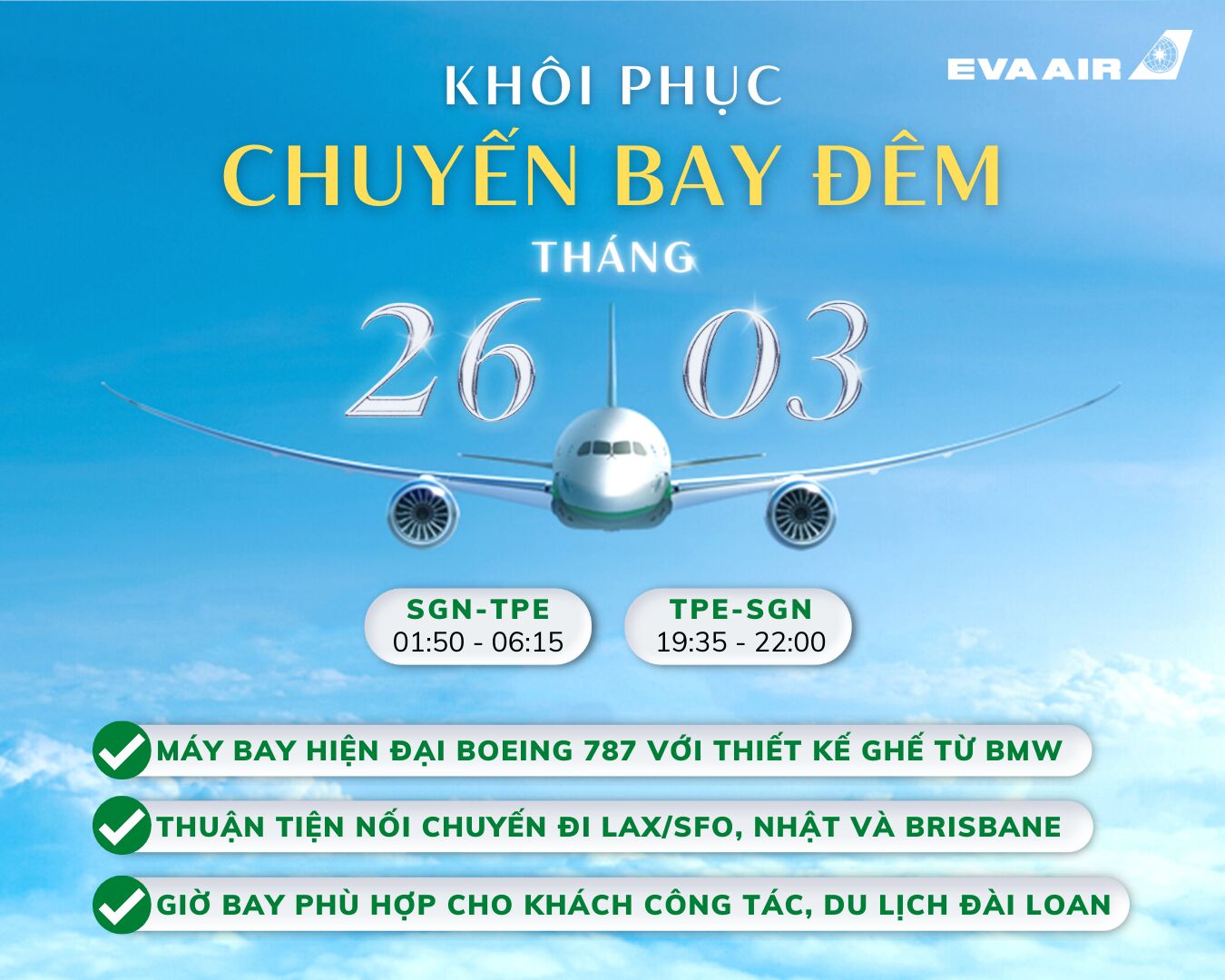 hãng EVA Air đi Đài Loan