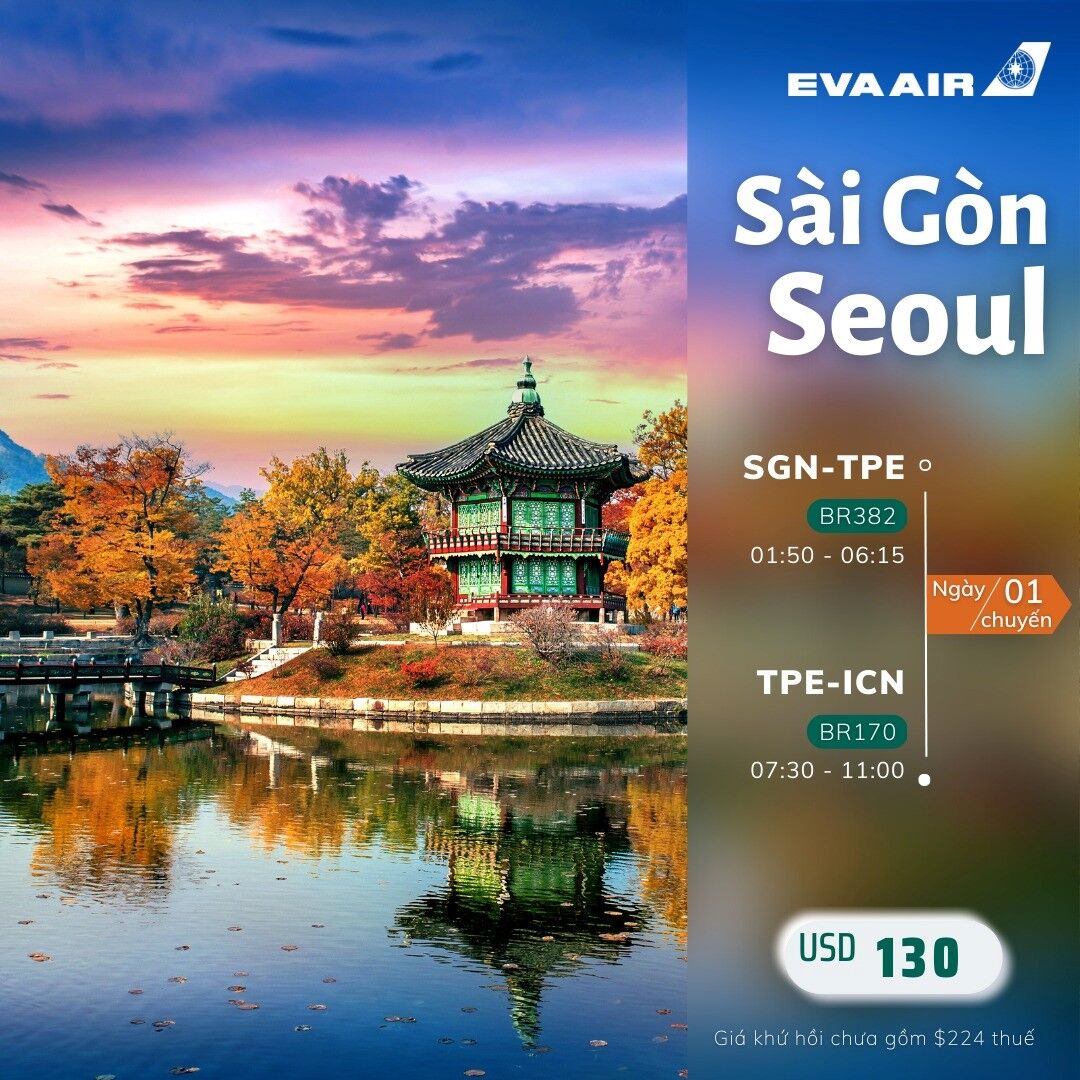 Thông tin chương trình cho chặng TP. Hồ Chí Minh đến Seoul, Hàn Quốc. Ảnh: pnr.com.
