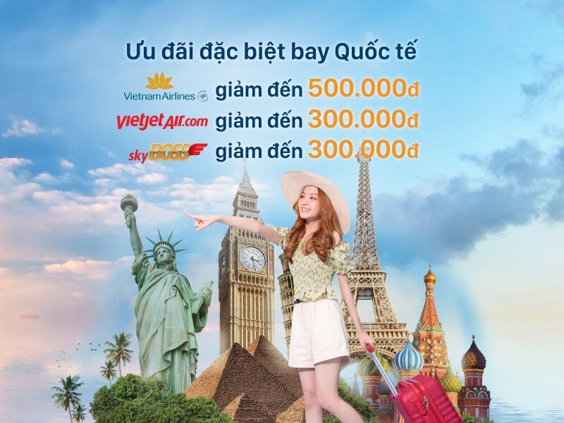 Rinh nhiều ưu đãi để chặng bay của quý khách được tiết kiệm hơn. Ảnh: iVIVU.