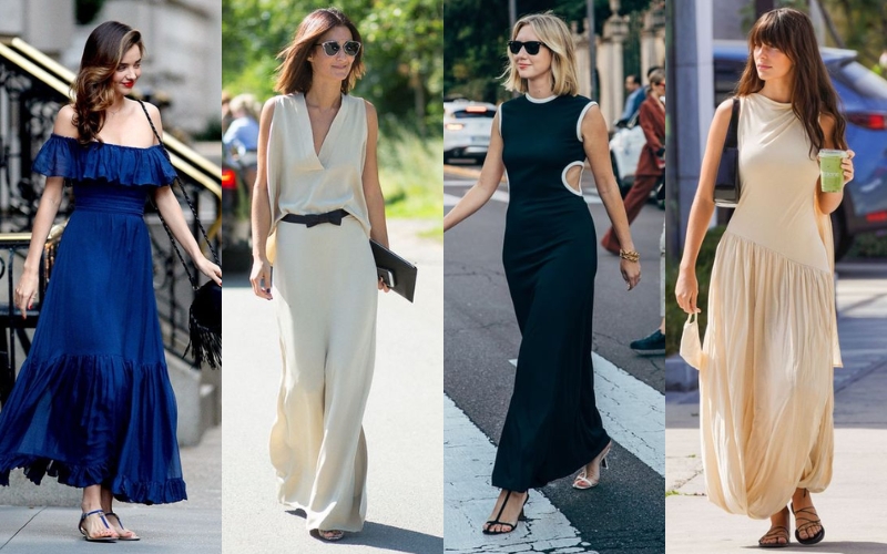 phối đồ như Taylor Swift cùng đầm Maxi