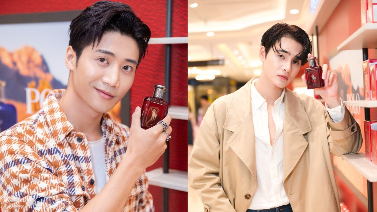 Nhâm Phương Nam và Tôn Kinh Lâm trong buổi ra mắt của Polo Red Parfum