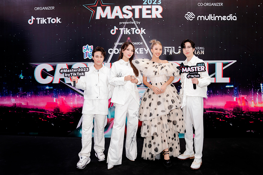 Bốn giám khảo của cuộc thi Master 2023 by Tiktok: Quỳnh Anh Shyn, Mai Phương, Huỳnh Lập, ViruSs
