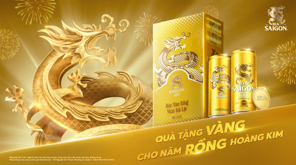 Bia SaiGon lan tỏa thông điệp "Đón Tết Rồng, Nhân bội lộc" chào đón Xuân Giáp Thìn 2024