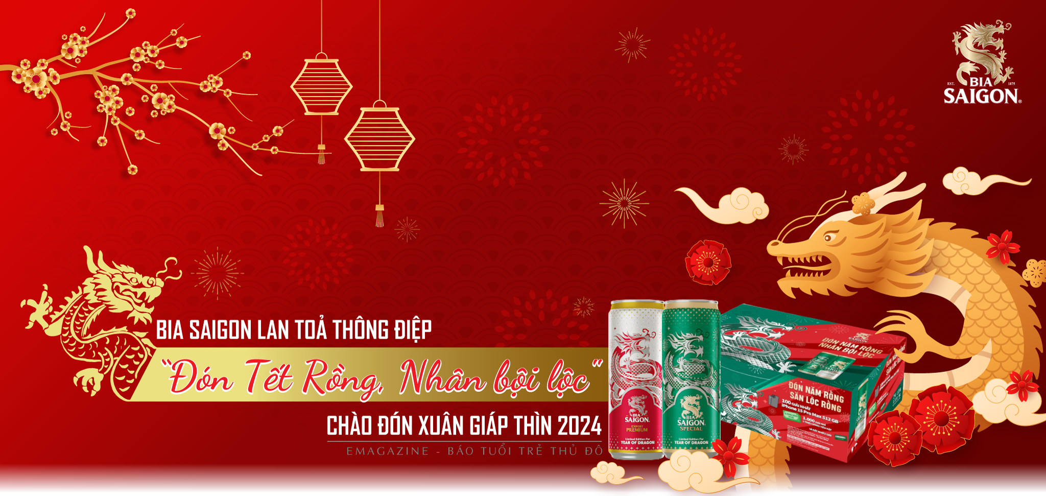 Bia SaiGon lan tỏa thông điệp "Đón Tết Rồng, Nhân bội lộc" chào đón Xuân Giáp Thìn 2024