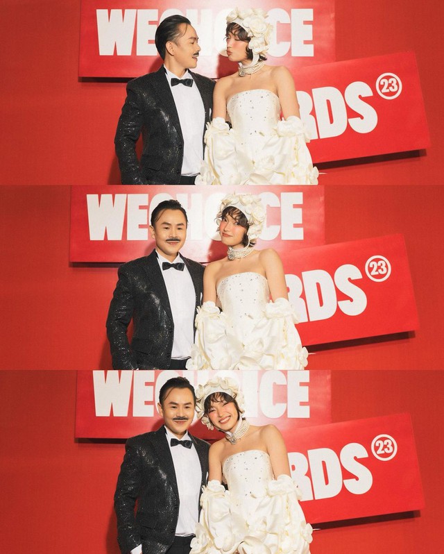 Binz - Châu Bùi lần đầu công khai nắm tay ở WeChoice Awards 2023,