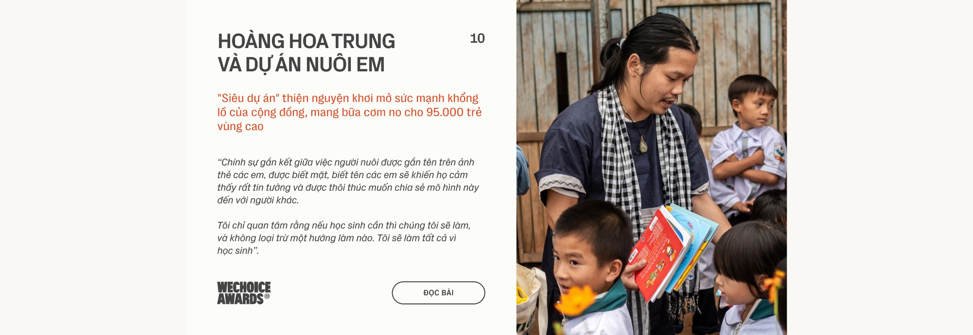 23 đề cử Nhân vật truyền cảm hứng WeChoice Awards 2023: Những người ôm giấc mơ, dám đam mê và làm điều tử tế