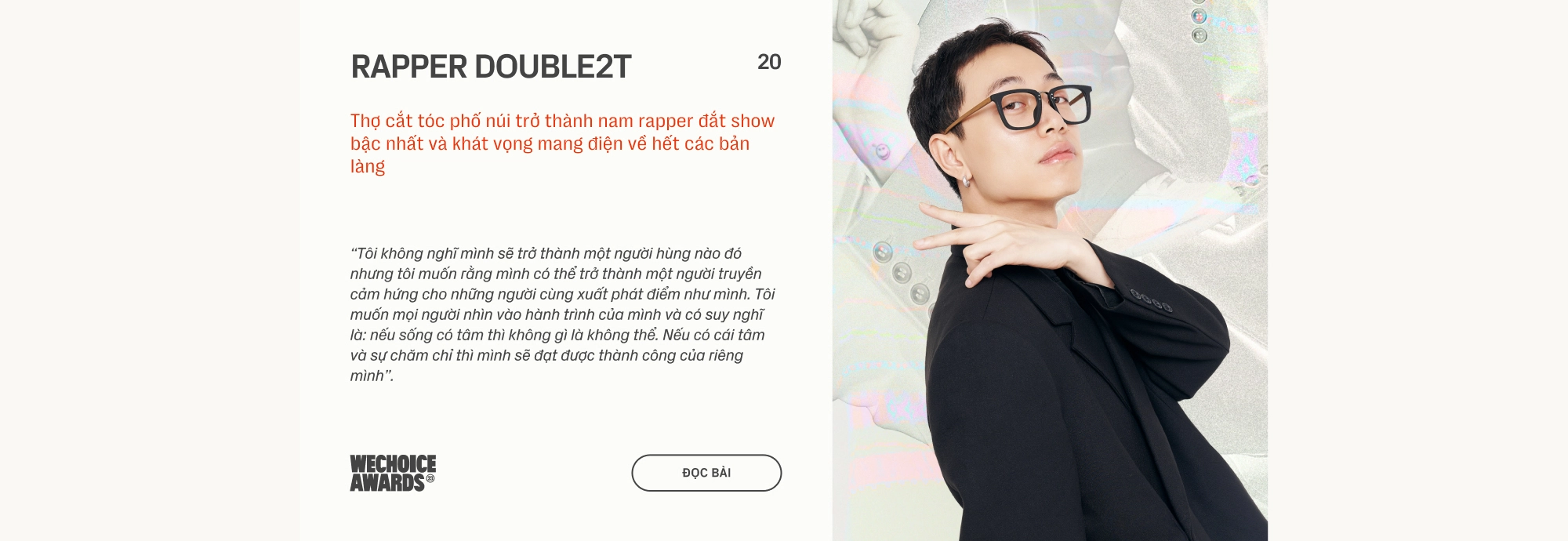 23 đề cử Nhân vật truyền cảm hứng WeChoice Awards 2023: Những người ôm giấc mơ, dám đam mê và làm điều tử tế