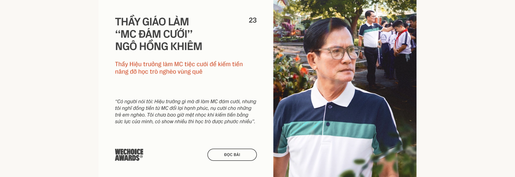 23 đề cử Nhân vật truyền cảm hứng WeChoice Awards 2023: Những người ôm giấc mơ, dám đam mê và làm điều tử tế