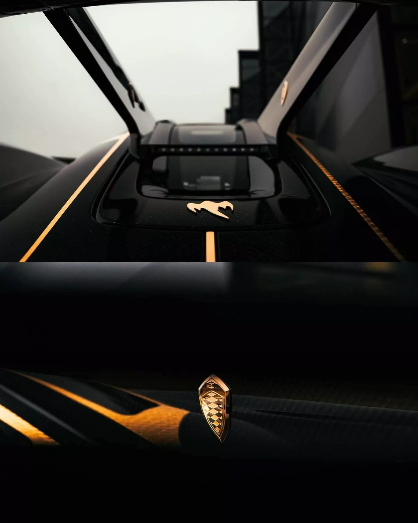 Koenigsegg Jesko độc nhất thế giới với thân xe bằng sợi carbon và mạ vàng 24k