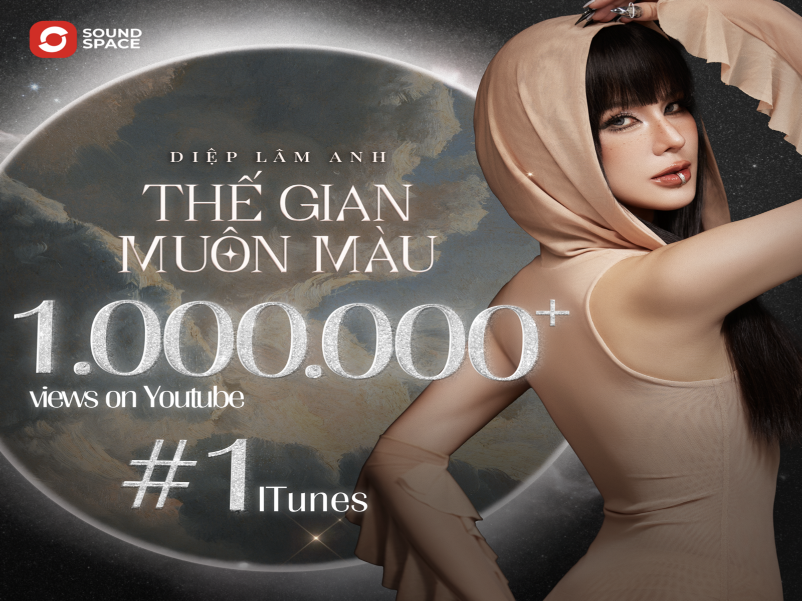 Thế gian muôn màu của Diệp Lâm Anh cán mốc 1 triệu lượt xem trên youtube