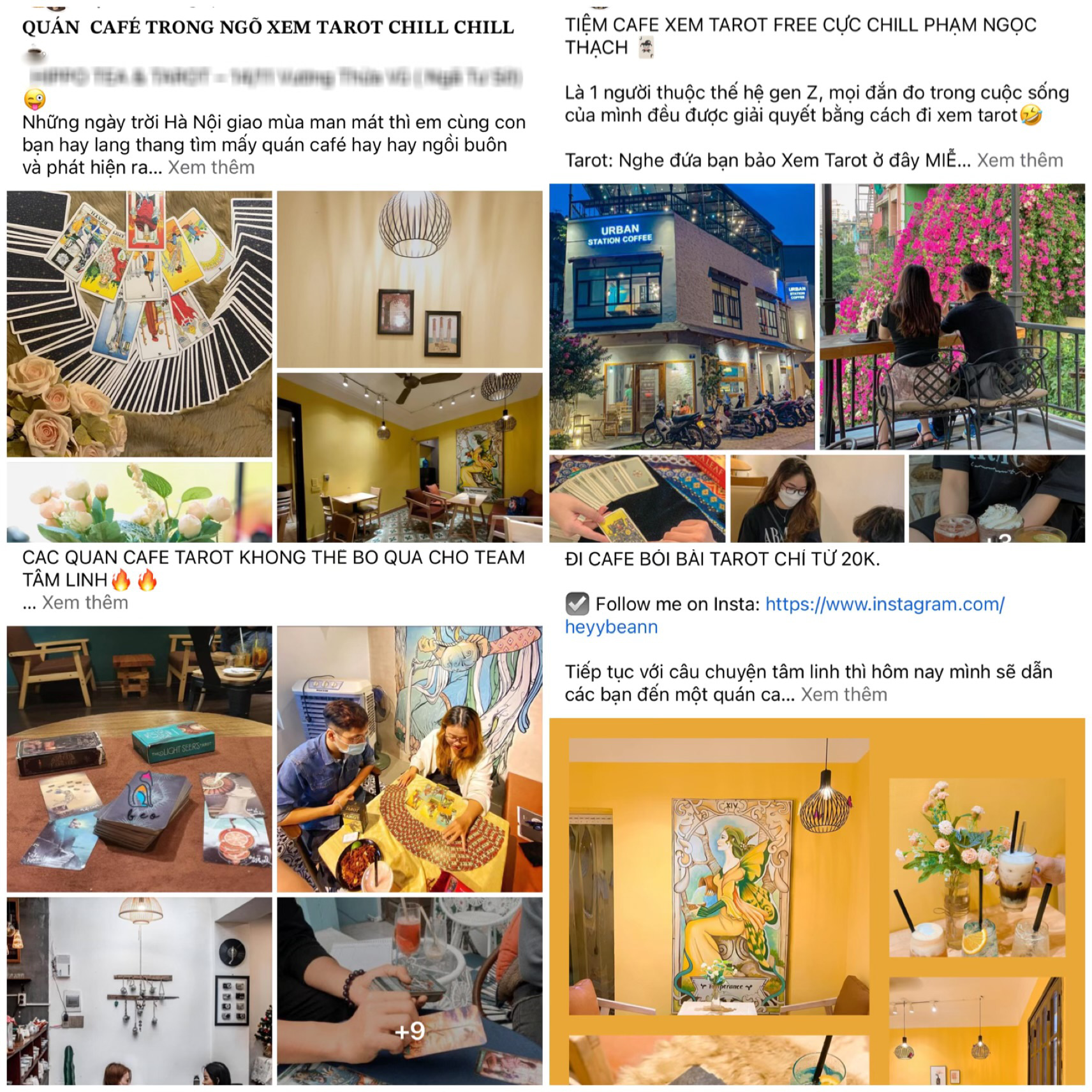 Xem tarot tại quán cafe