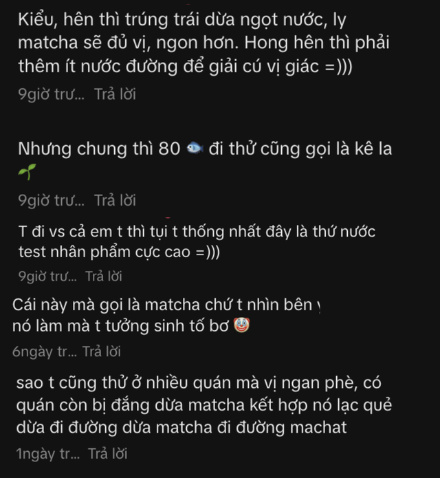 nước dừa kem matcha