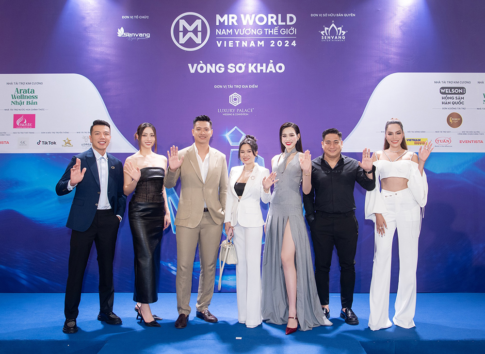 Lương Thùy Linh, Hoàng Phương, Đỗ Hà đến vòng sơ khảo Mr World Vietnam ủng hộ các thí sinh