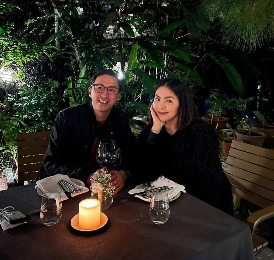Vợ chồng Tăng Thanh Hà hẹn hò ở nhà hàng tại Italy