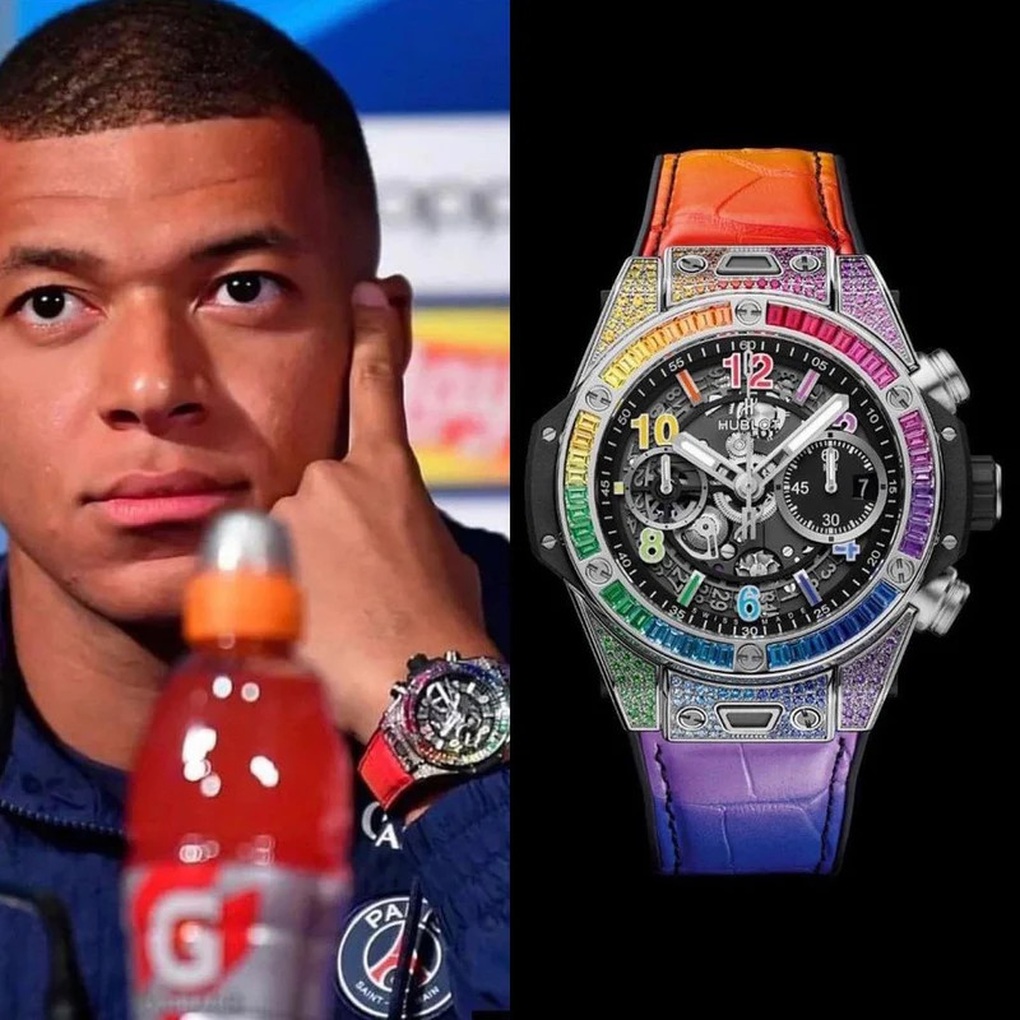 Kylian Mbappé đeo nhiều đồng hồ kim cương, đáng giá cả căn nhà