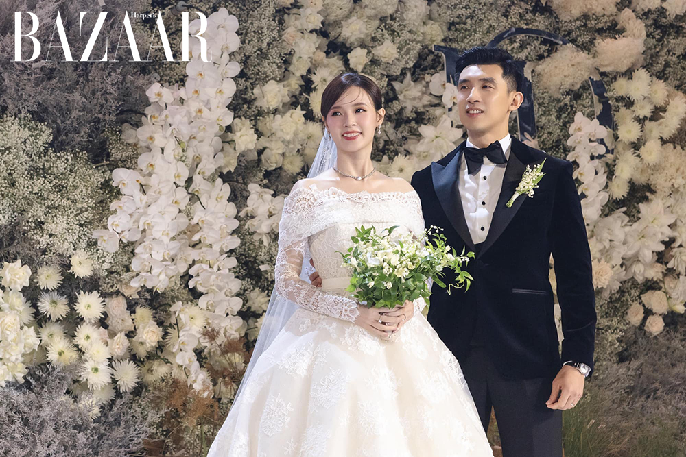 4 mẫu váy cưới lộng lẫy của cô dâu Midu trong hôn lễ cổ tích