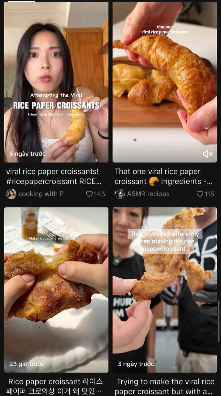Bánh Croissant làm từ bánh tráng