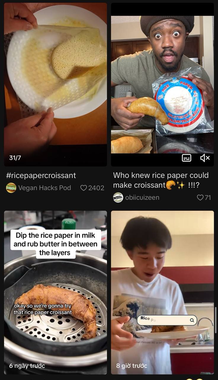 Bánh Croissant làm từ bánh tráng