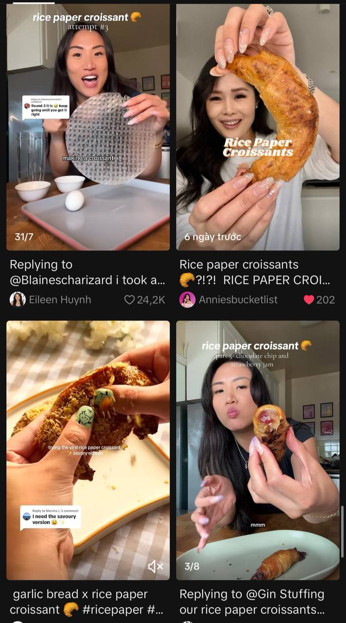 Bánh Croissant làm từ bánh tráng