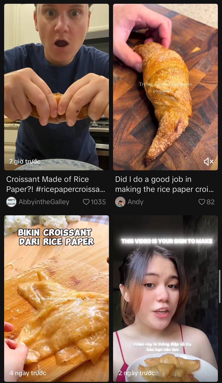 Bánh Croissant làm từ bánh tráng