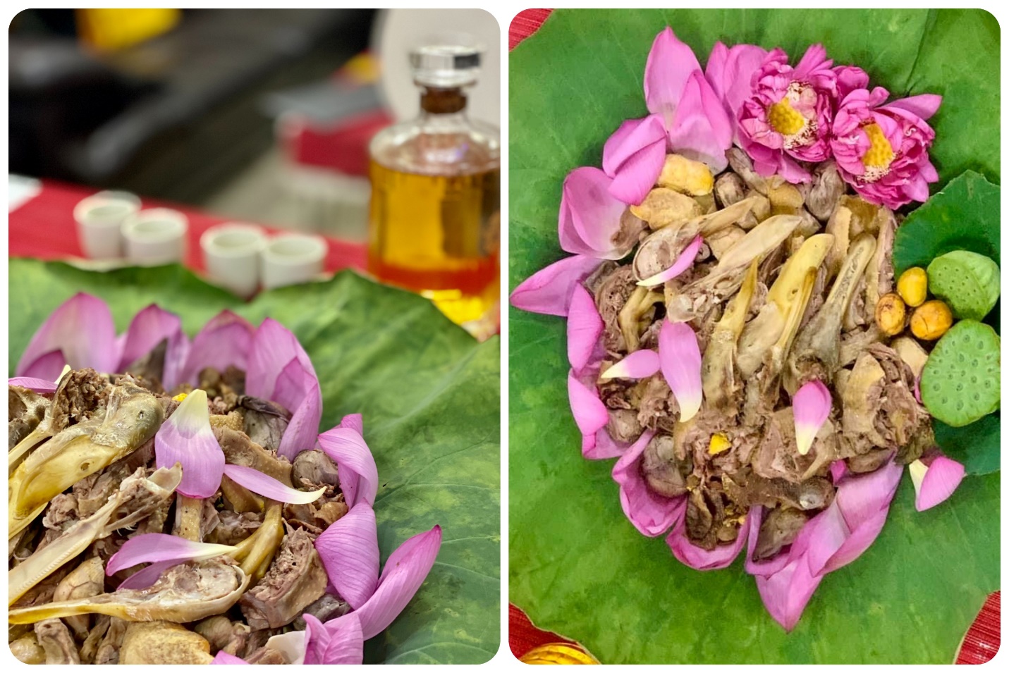 Vịt hấp hoa sen