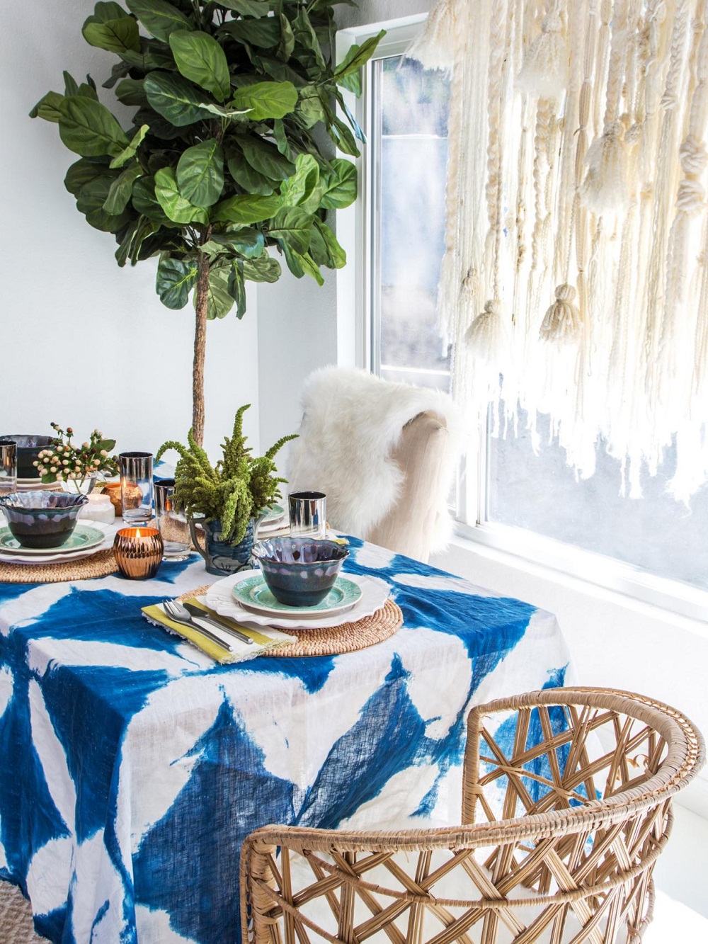 Shibori: Sắc chàm giản dị trong trang trí nhà cửa