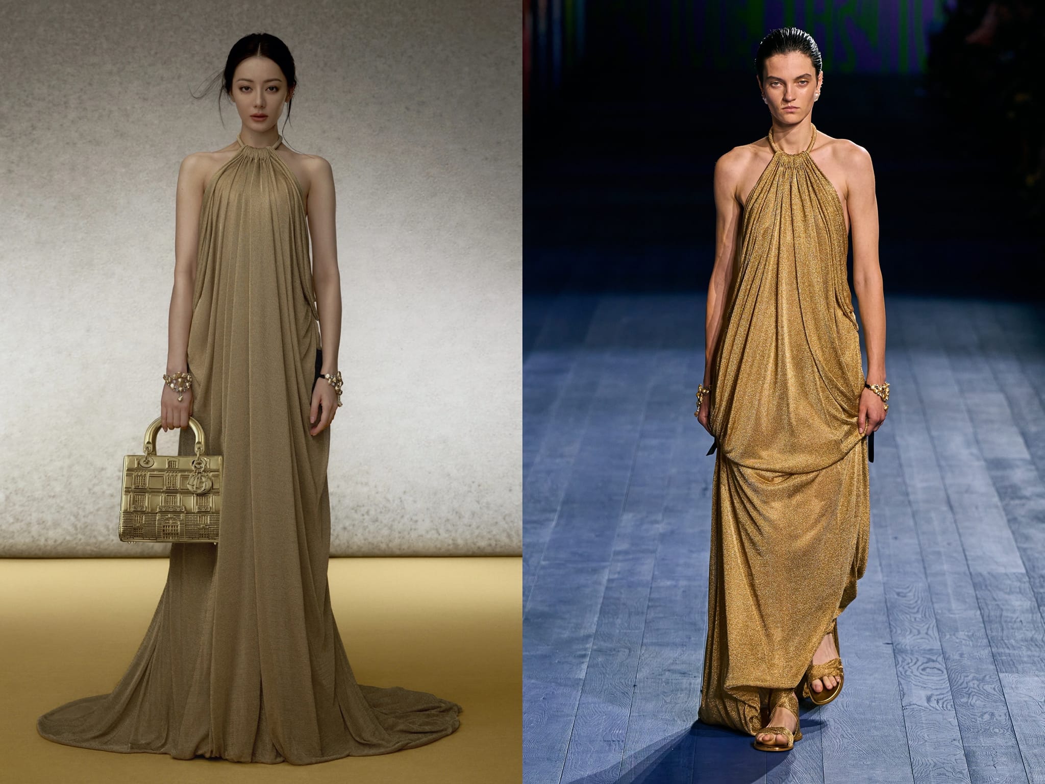 Địch Lệ Nhiệt Ba, nữ thần vàng ròng trong Dior Haute Couture