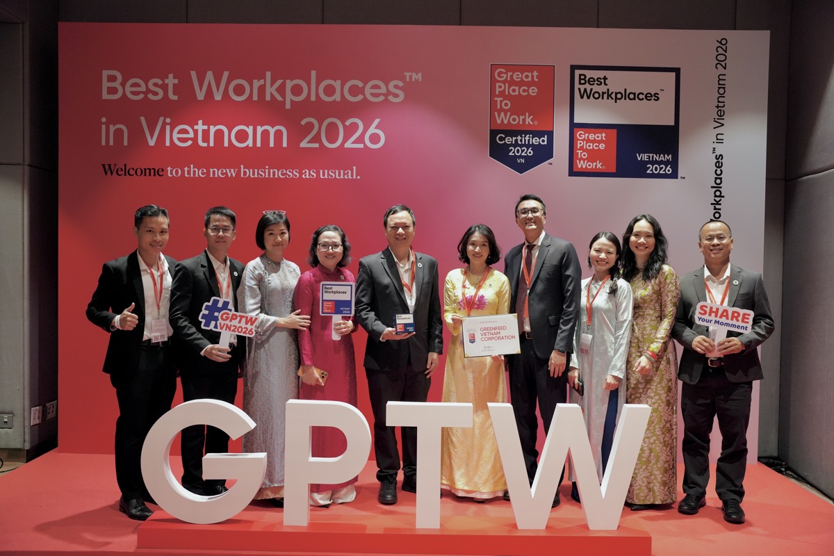 Greenfeed được vinh danh Top 10 Nơi làm việc tốt nhất Việt Nam 2026